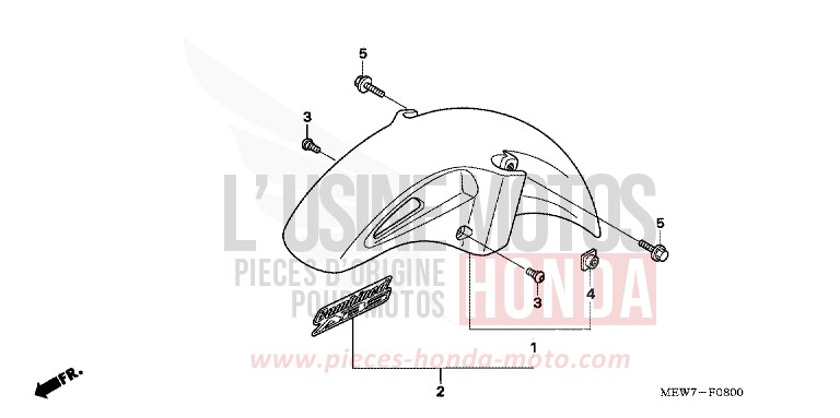 FRONT FENDER for Deauville ABS ANCHOR GRAY METALLIC-U (NH229) from 2007
